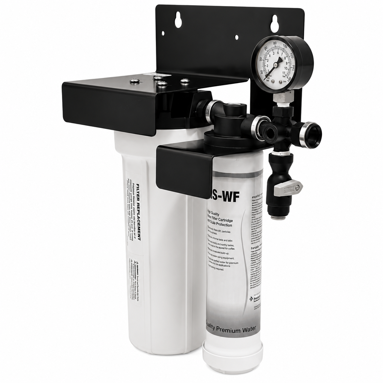 Kit Filtro Sedimentos de, Filtro de Carbon Activado, Conexiones, Braquet, Vasos Porta Filtro, Manometro - EV930090