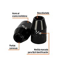 Dado de impacto, 6 puntas, cuadro 1/2' de 7/16' - D-7414-H / 13376 Dado de impacto, 6 puntas, cuadro 1/2' de 7/16' - D-7414-H / 13376
