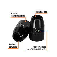 Dado de impacto, 6 puntas, cuadro 1/2' de 1/2' - D-7416-H / 13377 Dado de impacto, 6 puntas, cuadro 1/2' de 1/2' - D-7416-H / 13377