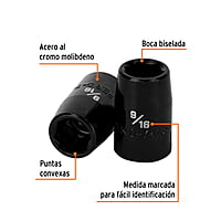 Dado de impacto, 6 puntas, cuadro 1/2' de 9/16' - D-7418-H / 13378 Dado de impacto, 6 puntas, cuadro 1/2' de 9/16' - D-7418-H / 13378