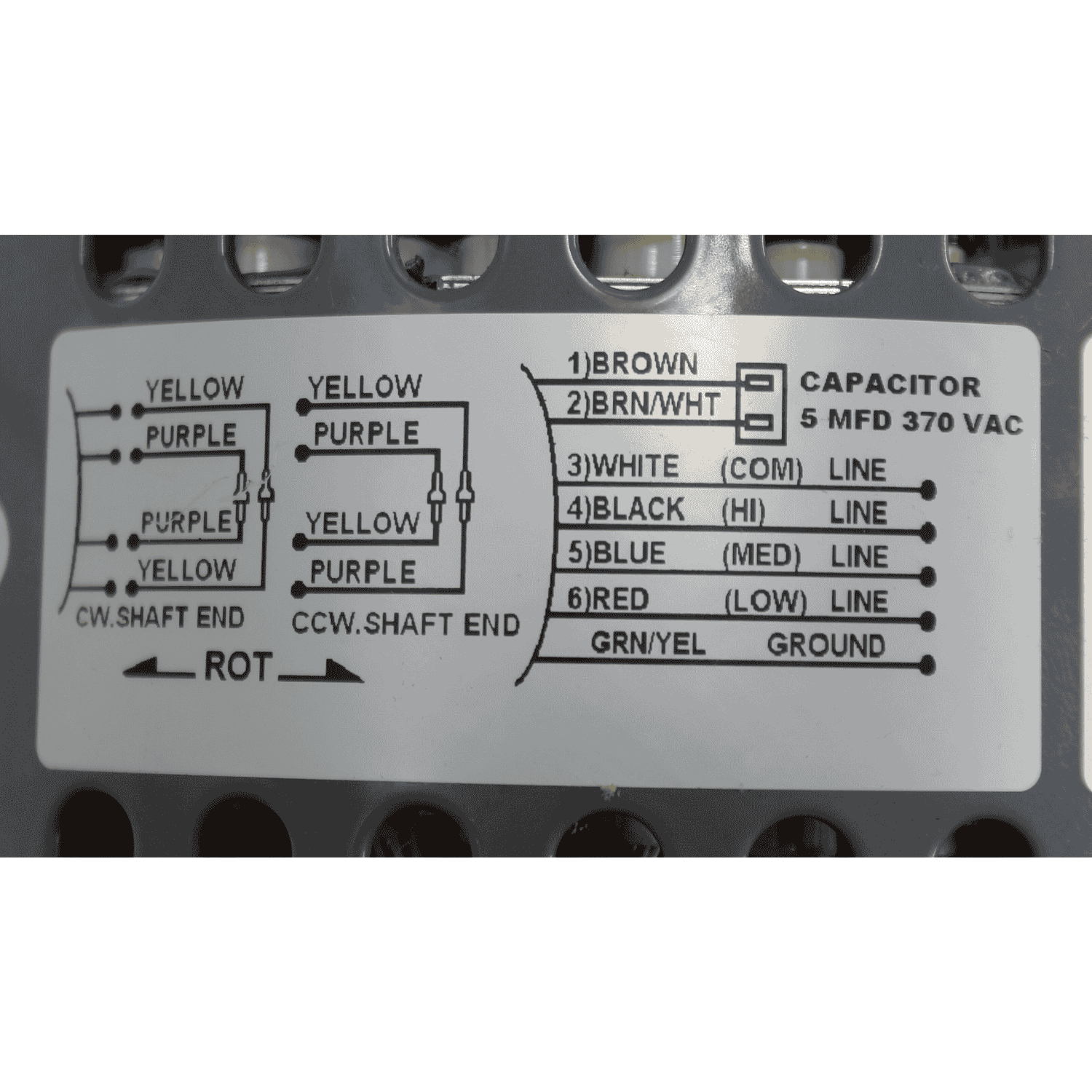Motor Fasco Abierto, 1/4-1/5-1/6 Hp, 115 V, 1075 Rpm, Reversible - D721