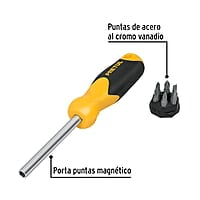 Desarmador y 6 puntas, Pretul - DES-6P / 21372 Desarmador y 6 puntas, Pretul - DES-6P / 21372