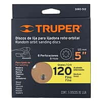Caja con 5 discos de lija 5' grano 120 lijadora roto-orbital - DIRO-512 / 17950 Caja con 5 discos de lija 5' grano 120 lijadora roto-orbital - DIRO-512 / 17950