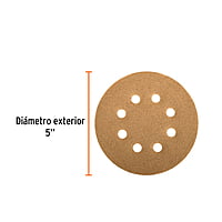 Caja con 5 discos de lija 5' grano 240 lijadora roto-orbital - DIRO-524 / 17959 Caja con 5 discos de lija 5' grano 240 lijadora roto-orbital - DIRO-524 / 17959