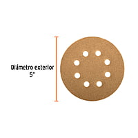 Caja con 5 discos de lija 5' grano 60 lijadora roto-orbital - DIRO-56 / 17848 Caja con 5 discos de lija 5' grano 60 lijadora roto-orbital - DIRO-56 / 17848