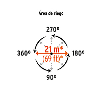 Aspersor metálico doble chorro, una vía, estaca de 11' - DOS-11 / 10327