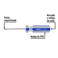 Desarmador punta Phillips, 3/16 x 3', mango PVC, Pretul - DP-3/16X3TP / 21471