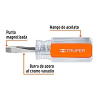 Desarmador plano 1/4x1-1/2' mango de acetato - DR-1/4X1-1/2 / 13993 Desarmador plano 1/4x1-1/2' mango de acetato - DR-1/4X1-1/2 / 13993