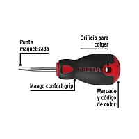 Desarmador plano,1/4x1-1/2',mgo Comfort Grip, Pretul - DR-1/4X1-1/2BP / 21483 Desarmador plano,1/4x1-1/2',mgo Comfort Grip, Pretul - DR-1/4X1-1/2BP / 21483