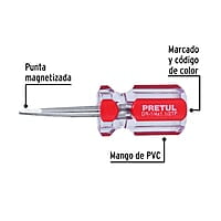 Desarmador plano, 1/4 x 1-1/2', mango PVC, Pretul - DR-1/4X1-1/2TP / 21461 Desarmador plano, 1/4 x 1-1/2', mango PVC, Pretul - DR-1/4X1-1/2TP / 21461