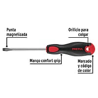 Desarmador plano,1/4x4',mango Comfort Grip, Pretul - DR-1/4X4BP / 21481 Desarmador plano,1/4x4',mango Comfort Grip, Pretul - DR-1/4X4BP / 21481
