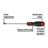 Desarmador plano, 1/4x6', mango Comfort Grip, Pretul - DR-1/4X6BP / 21484
