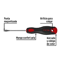 Desarmador plano, 3/16 x 3', mgo Comfort Grip, Pretul - DR-3/16X3BP / 21478 Desarmador plano, 3/16 x 3', mgo Comfort Grip, Pretul - DR-3/16X3BP / 21478