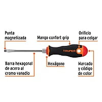 Desarmador plano 3/16x4' mango comfort grip - DR-3/16X4B / 13992 Desarmador plano 3/16x4' mango comfort grip - DR-3/16X4B / 13992