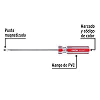 Desarmador plano, 3/16 x 6', mango PVC, Pretul - DR-3/16X6TP / 21457 Desarmador plano, 3/16 x 6', mango PVC, Pretul - DR-3/16X6TP / 21457