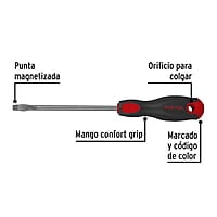 Desarmador plano, 5/16 x 6', mango Comfort Grip, Pretul - DR-5/16X6BP / 21485 Desarmador plano, 5/16 x 6', mango Comfort Grip, Pretul - DR-5/16X6BP / 21485