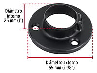 Brida negra para tubo redondo de closet, Hermex 46582 Brida negra para tubo redondo de closet, Hermex 46582