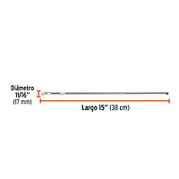 Extensión de 15' para matraca para dados cuadro 1/2' - E-5464 / 13918 Extensión de 15' para matraca para dados cuadro 1/2' - E-5464 / 13918