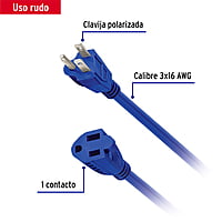Extensión uso rudo, aterrizada, 4 m calibre 16, Volteck - ERA-4X16 / 48057 Extensión uso rudo, aterrizada, 4 m calibre 16, Volteck - ERA-4X16 / 48057