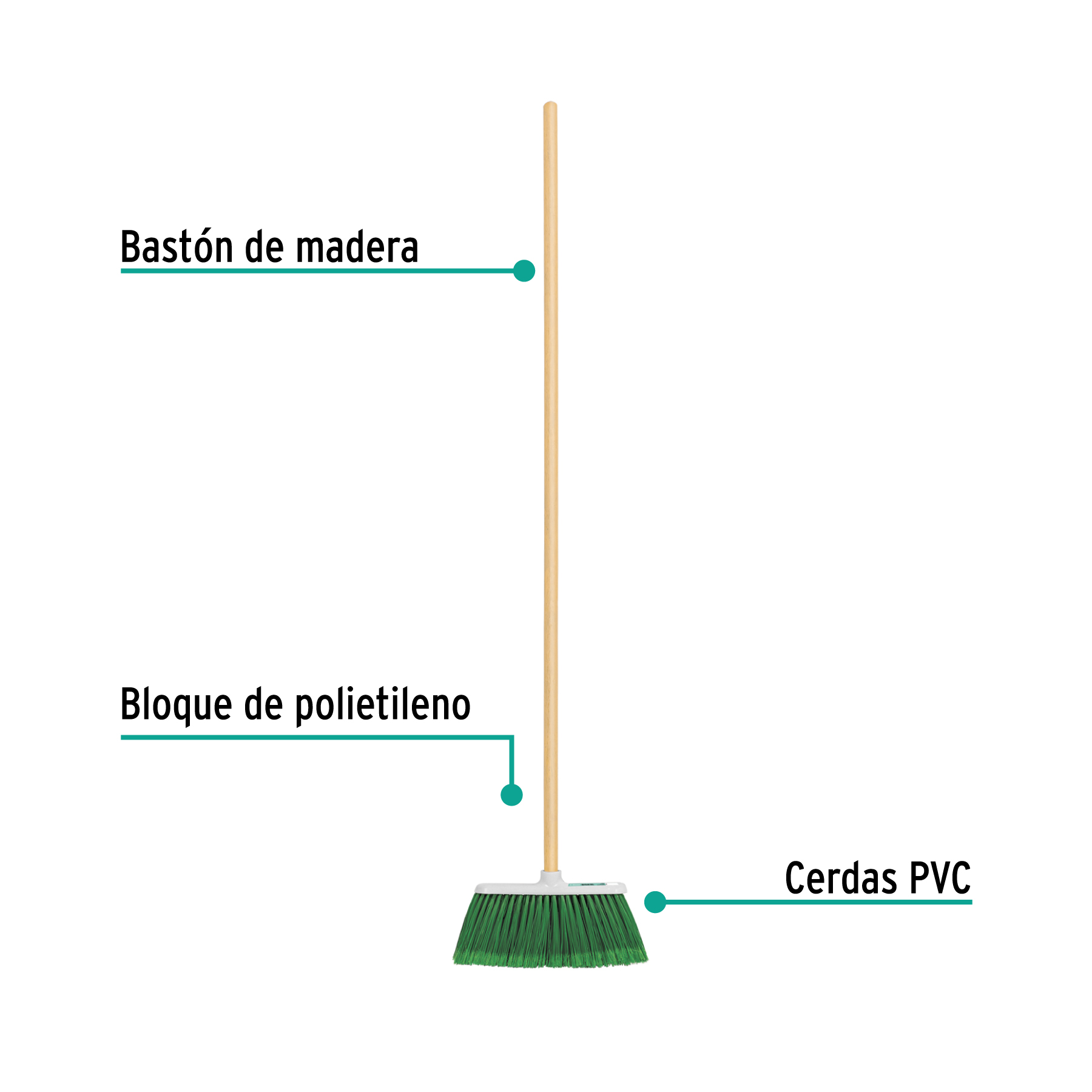 Escoba de vinilo, tipo cepillo - ES-140C / 57053