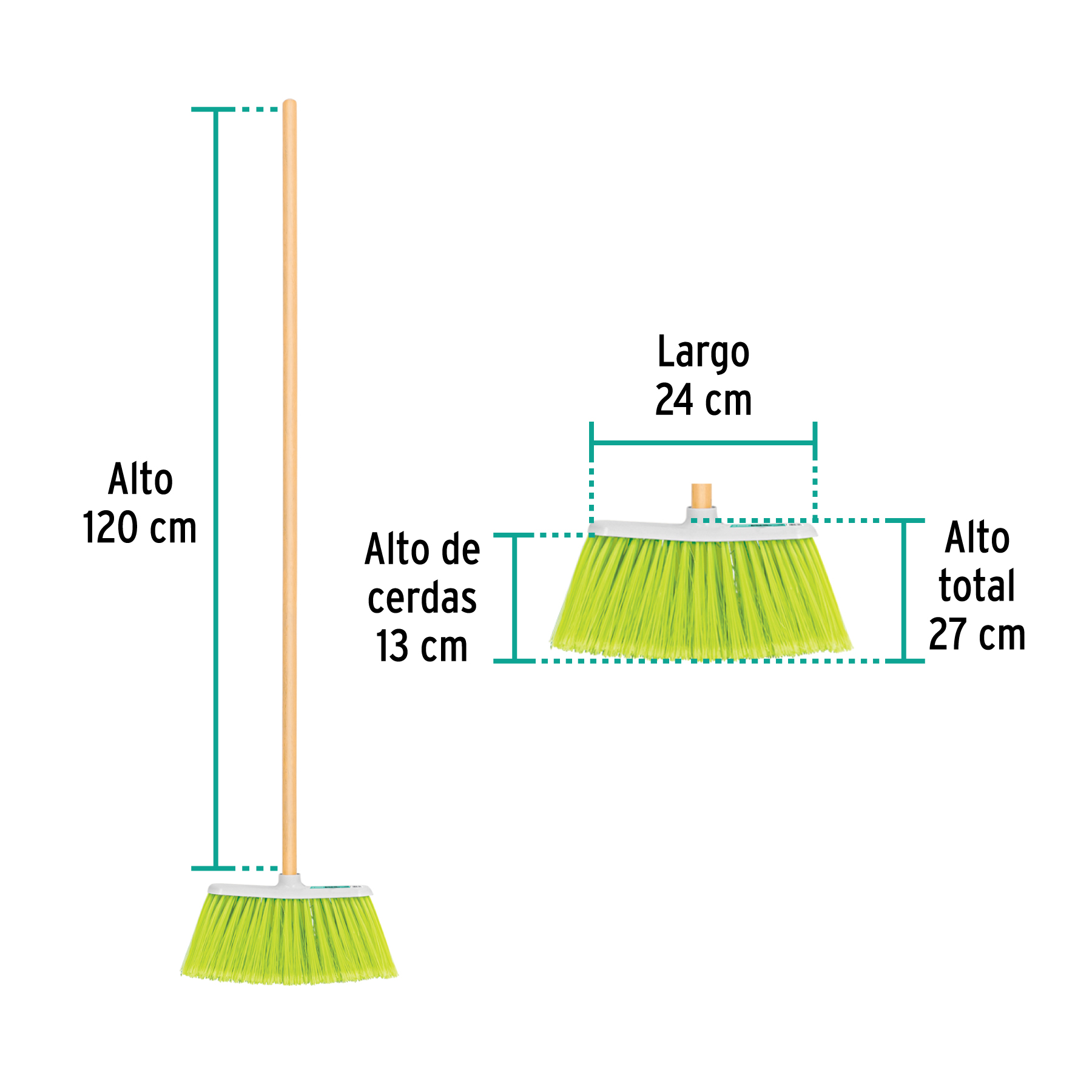 Escoba de vinilo, tipo cepillo, mediana - ES-200C / 57054