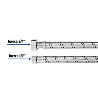 Manguera hule, 1/2', 80 cm, acero inoxidable, usos generales - FBO-1280X / 49134 Manguera hule, 1/2', 80 cm, acero inoxidable, usos generales - FBO-1280X / 49134