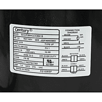 Motor Century , 1/3 HP, 1075 RPM, 220 V, Capacitor 7.5 MFD, Reversible - FE1036SF Motor Century , 1/3 HP, 1075 RPM, 220 V, Capacitor 7.5 MFD, Reversible - FE1036SF