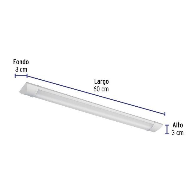 Luminario lineal LED 18W, 6500K, delgado, para gabinete - GAB-201L / 48390