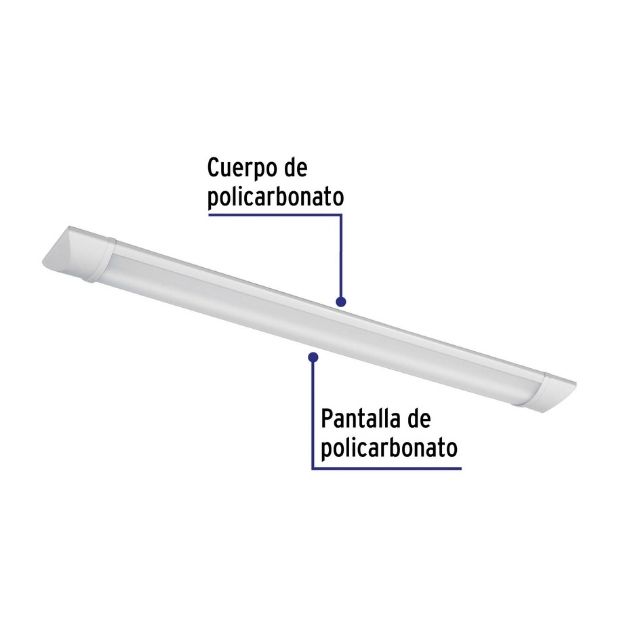 Luminario lineal LED 18W, 6500K, delgado, para gabinete - GAB-201L / 48390