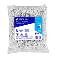 Bolsa con 500 grapas blancas de 8 mm para cable redondo - GCU-8BG / 43042 Bolsa con 500 grapas blancas de 8 mm para cable redondo - GCU-8BG / 43042