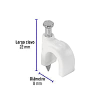 Bolsa con 500 grapas blancas de 8 mm para cable redondo - GCU-8BG / 43042 Bolsa con 500 grapas blancas de 8 mm para cable redondo - GCU-8BG / 43042