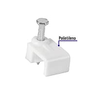 Bolsa con 500 grapas blancas de 5 X 8.5 mm para cable plano - GPL-8BG / 43045 Bolsa con 500 grapas blancas de 5 X 8.5 mm para cable plano - GPL-8BG / 43045