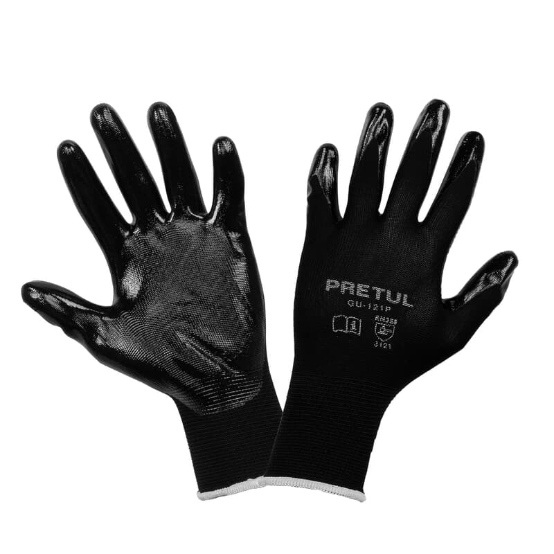 Guantes de nylon recubiertos de nitrilo, chicos, Pretul - GU-121P / 20026 Guantes de nylon recubiertos de nitrilo, chicos, Pretul - GU-121P / 20026