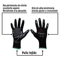 Guantes de nylon recubiertos de nitrilo, medianos,Pretul - GU-122P / 20027 Guantes de nylon recubiertos de nitrilo, medianos,Pretul - GU-122P / 20027