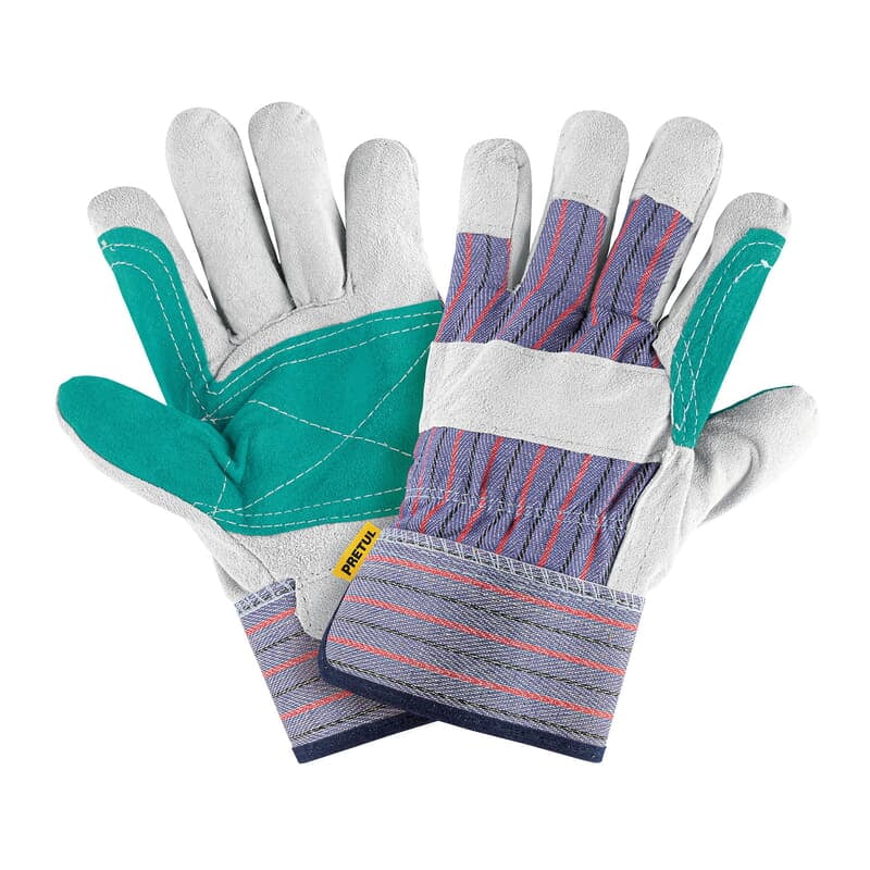 Guantes de carnaza y loneta con refuerzo, unitalla, Pretul - GU-215P / 29977 Guantes de carnaza y loneta con refuerzo, unitalla, Pretul - GU-215P / 29977