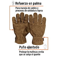 Guantes de carnaza premium para electricista - GU-715 / 14289 Guantes de carnaza premium para electricista - GU-715 / 14289