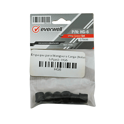 Empaque para Manguera Carga (Bolsa 6 Pzas) - HG6 Empaque para Manguera Carga (Bolsa 6 Pzas) - HG6