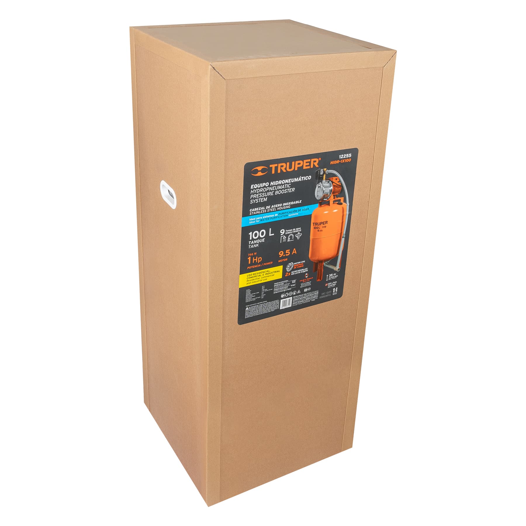 Bomba hidroneumática 1 HP, 100 litros - HIDR-1X100 / 12255 Bomba hidroneumática 1 HP, 100 litros - HIDR-1X100 / 12255