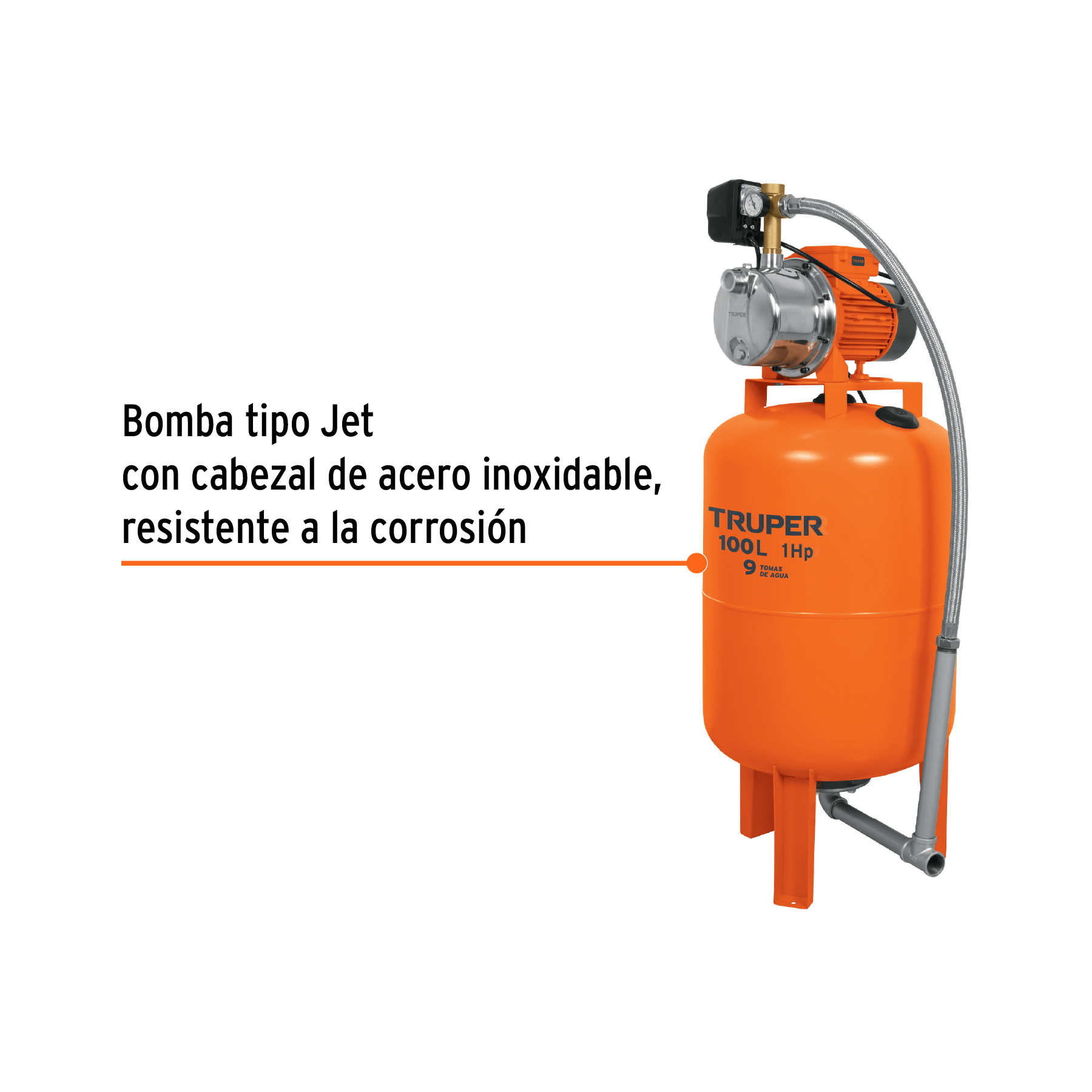 Bomba hidroneumática 1 HP, 100 litros - HIDR-1X100 / 12255 Bomba hidroneumática 1 HP, 100 litros - HIDR-1X100 / 12255