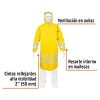 Gabardina impermeable con reflejante, talla chica, PVC - IM-REF-S / 17721 Gabardina impermeable con reflejante, talla chica, PVC - IM-REF-S / 17721