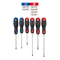 Juego de 6 desarmadores mango Comfort Grip, Pretul - JD-6BP / 20220 Juego de 6 desarmadores mango Comfort Grip, Pretul - JD-6BP / 20220