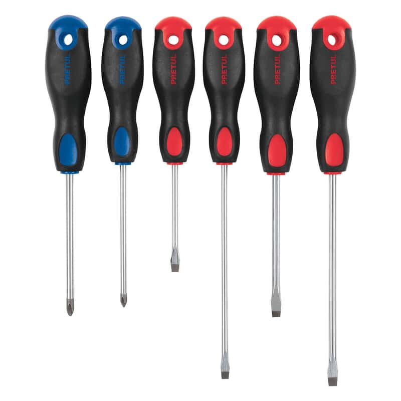 Juego de 6 desarmadores mango Comfort Grip, Pretul - JD-6BP / 20220 Juego de 6 desarmadores mango Comfort Grip, Pretul - JD-6BP / 20220
