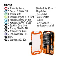 Juego de 77 piezas para reparación de electrónica, Truper 100373 Juego de 77 piezas para reparación de electrónica, Truper 100373