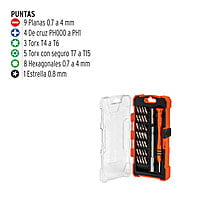 Juego desarmadores de precisión, punta intercambiable,32pzas - JOY-32 / 14162 Juego desarmadores de precisión, punta intercambiable,32pzas - JOY-32 / 14162