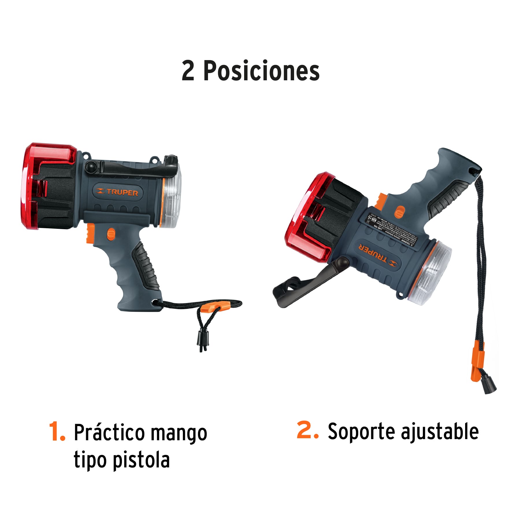 Linterna reflectora LED 900 lm, recargable, TRUPER-LARE-900 / 102404