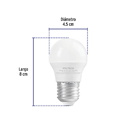 Lámpara LED G45 3 W (equiv. 25 W) luz de día blíster Volteck - 46854 - LED-30GF - Caja con 6 Pieza – Master 96