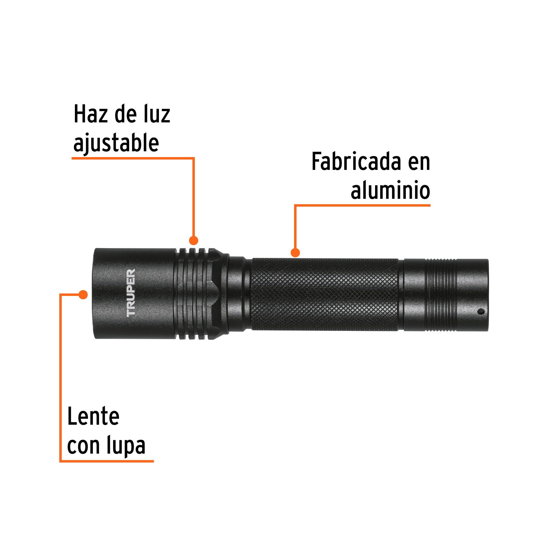 Linterna LED recargable, de aluminio, 340 lm, TRUPER-LIRA-130 / 101381