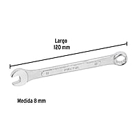 Llave combinada, mm, 8 x 120 mm, Pretul - LL-2008MP / 21902 Llave combinada, mm, 8 x 120 mm, Pretul - LL-2008MP / 21902