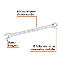 Llave combinada, extralarga, milimétrica, 9 x 157 mm - LL-2009M / 15613 Llave combinada, extralarga, milimétrica, 9 x 157 mm - LL-2009M / 15613