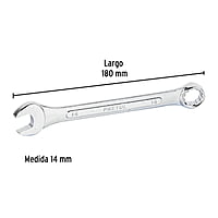 Llave combinada, mm, 14 x 180 mm, Pretul - LL-2014MP / 21908 Llave combinada, mm, 14 x 180 mm, Pretul - LL-2014MP / 21908